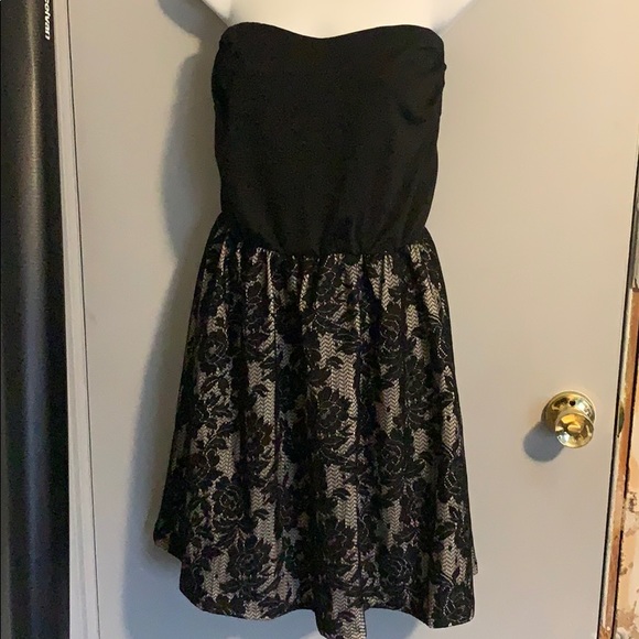 Black Dress with Flower Bottom - Picture 1 of 4